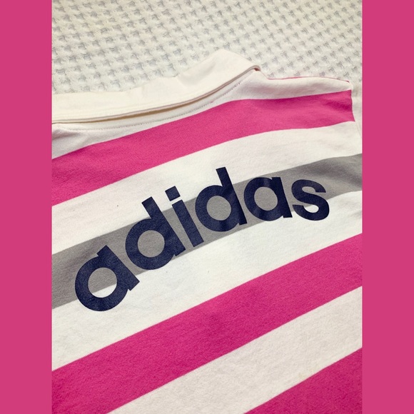 Adidas polo shirt pink striped - Picture 5 of 6